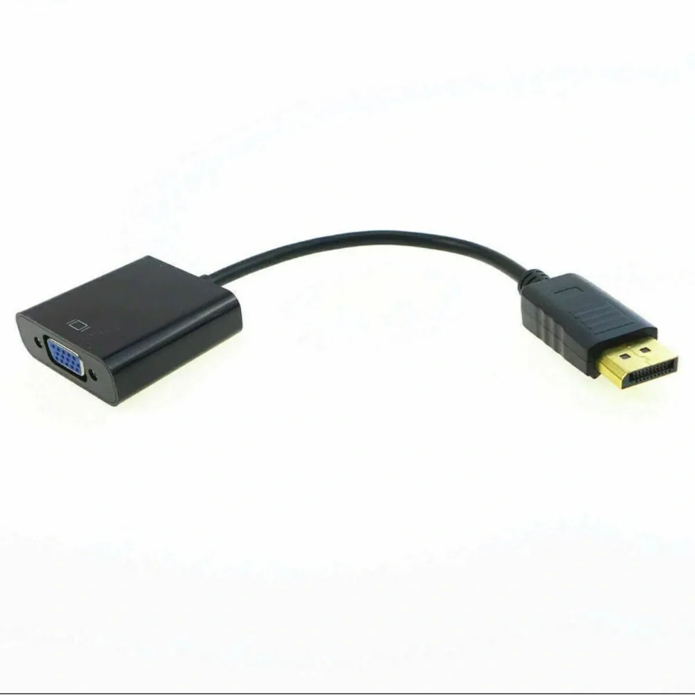Display Port to VGA Female Video Cable Cord Converter Adapter PC Monitor Desktop